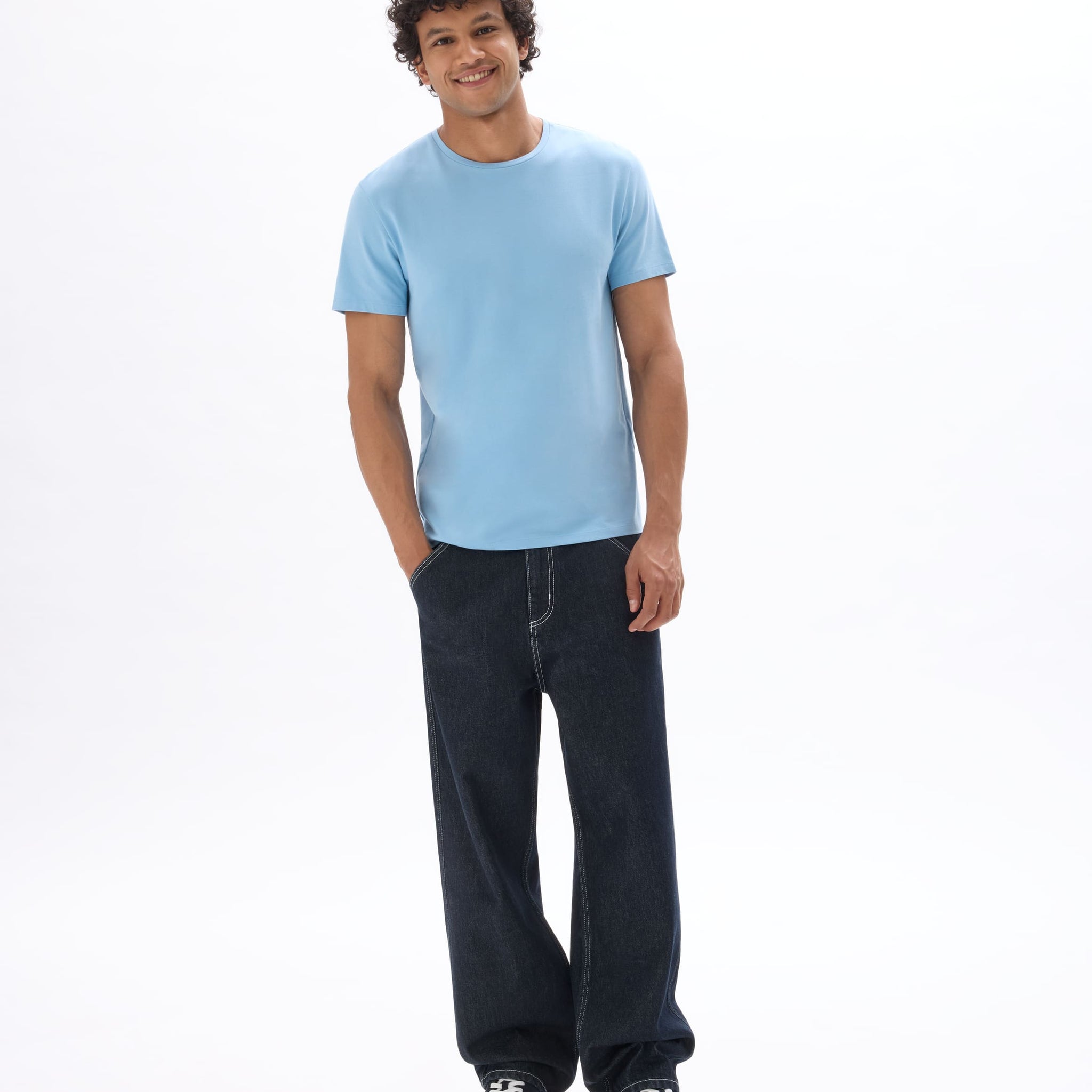 Neunir Dusky Blue Short Sleeves Tshirt Celio