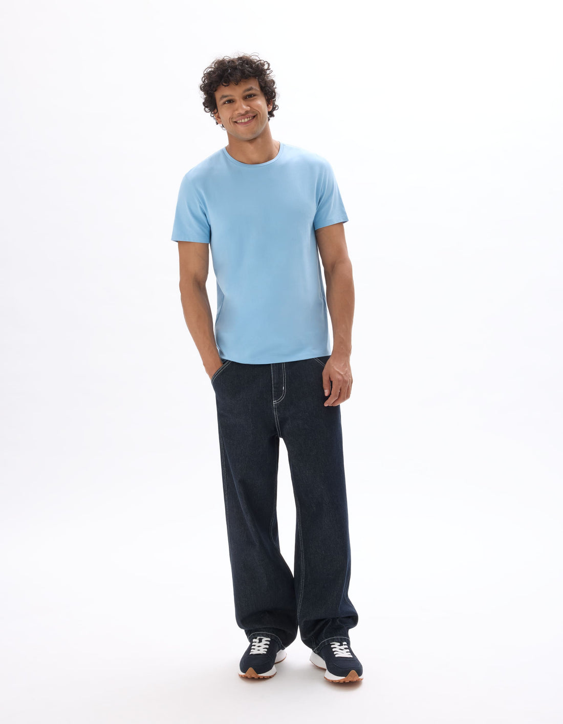 Neunir Dusky Blue Short Sleeves Tshirt Celio