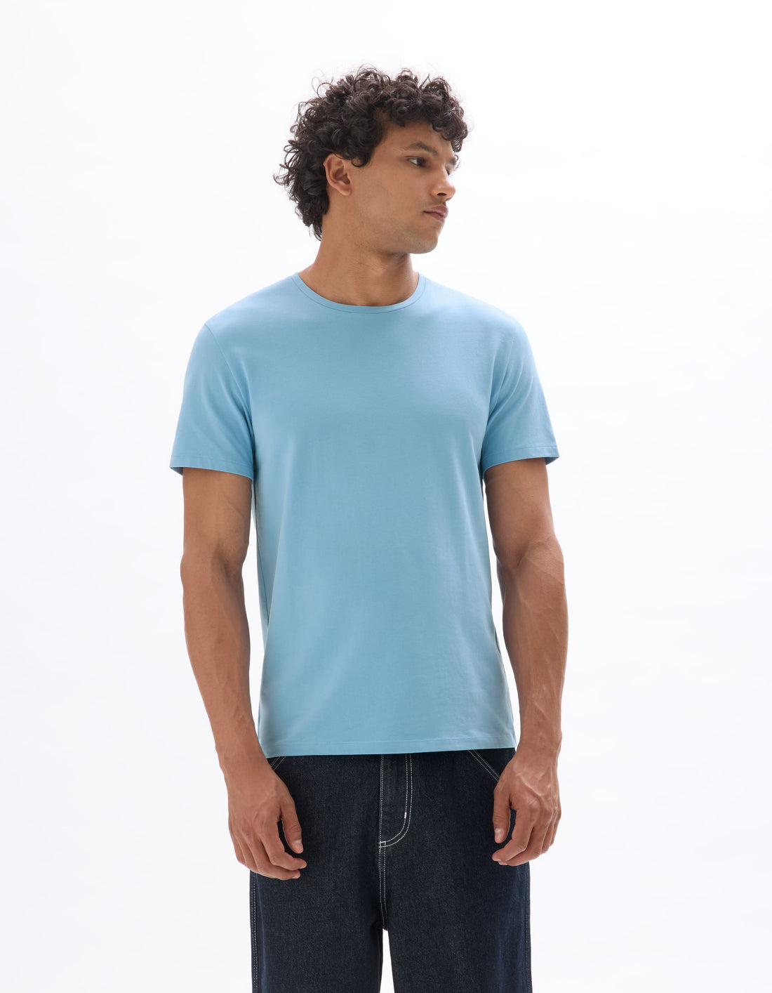 Neunir Dusky Blue Short Sleeves Tshirt Celio