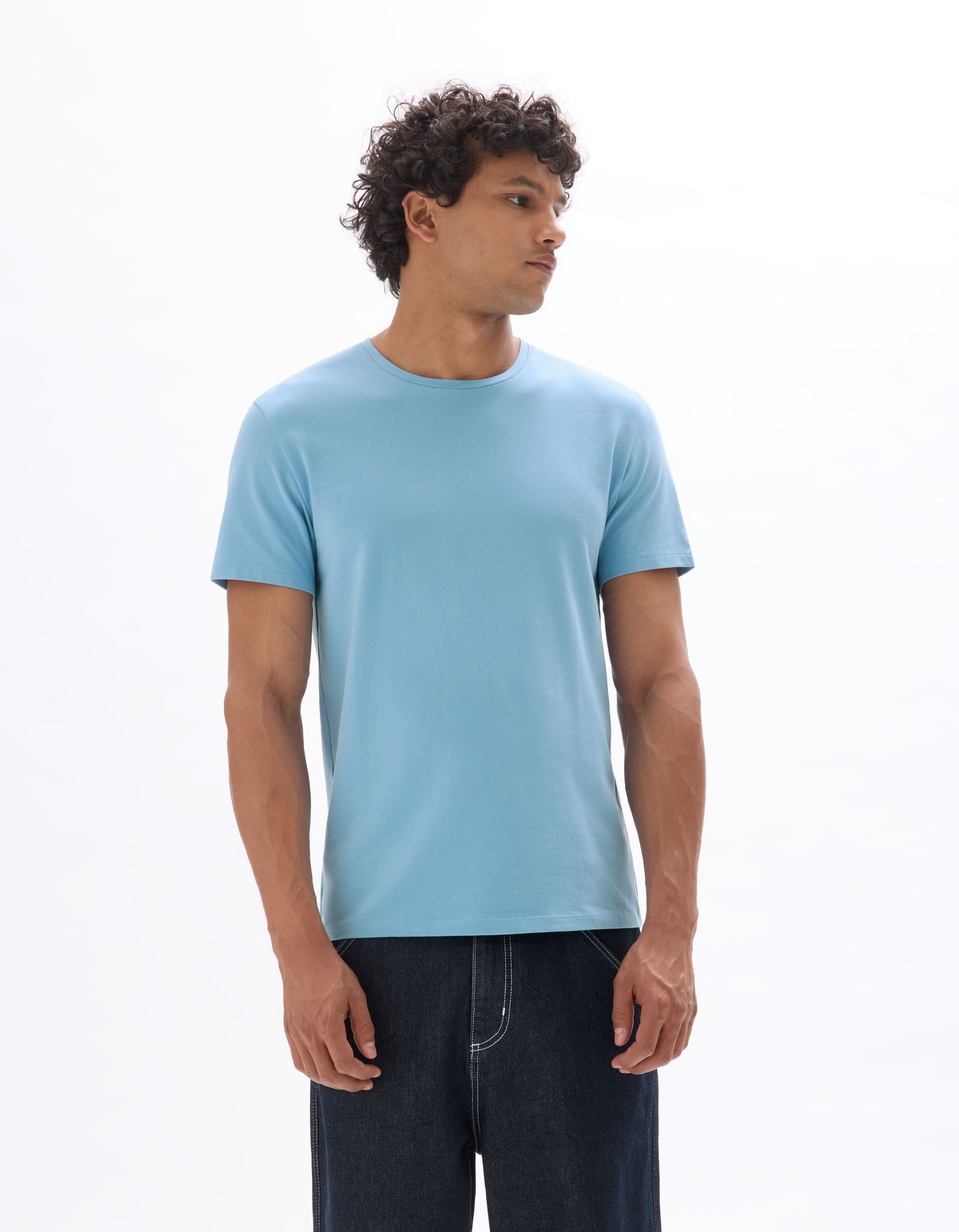 Neunir Dusky Blue Short Sleeves Tshirt Celio
