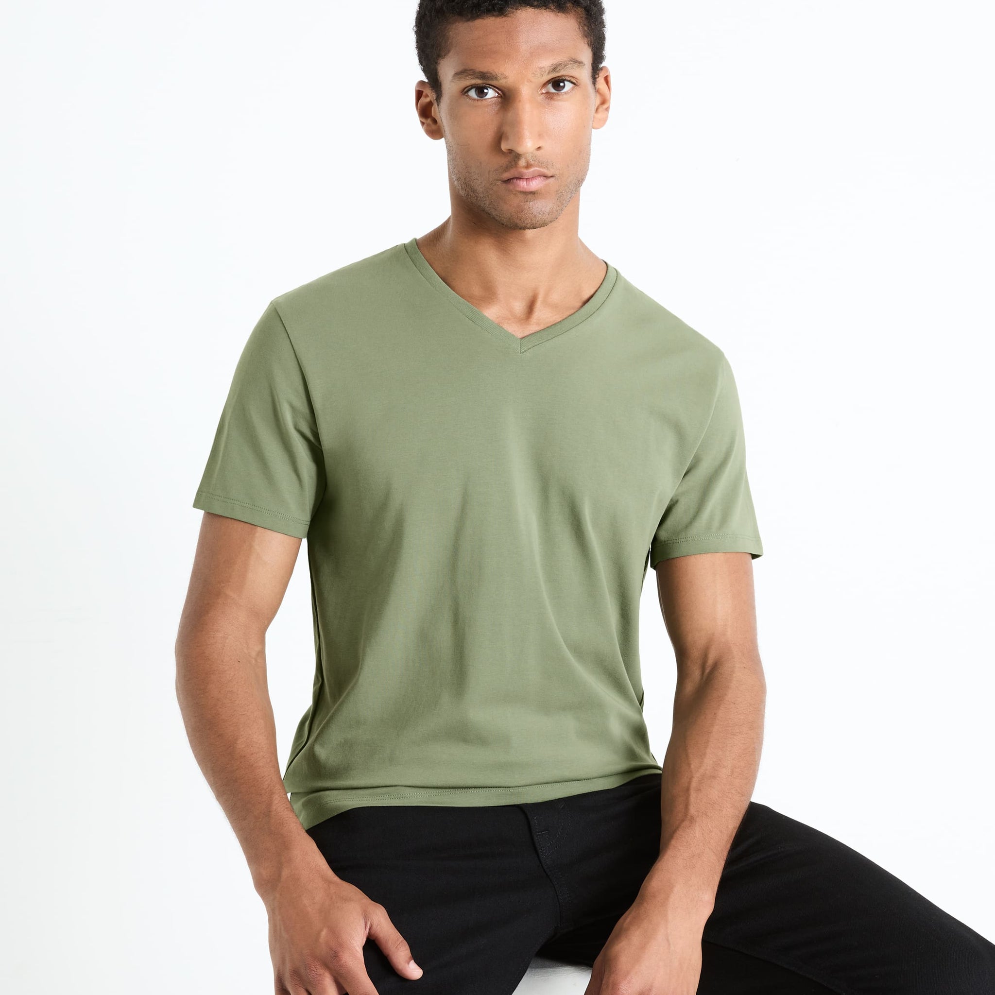 Neuniv Khaki Short Sleeves Tshirt Celio