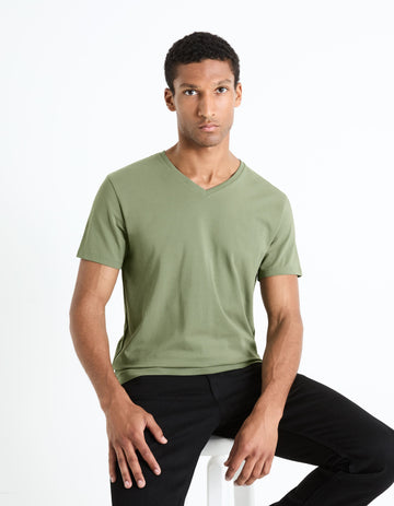 Neuniv Khaki Short Sleeves Tshirt Celio