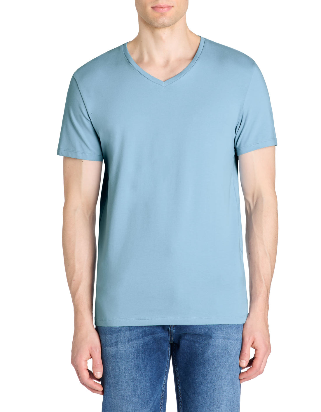 Neuniv Dusky Blue Short Sleeves Tshirt Celio