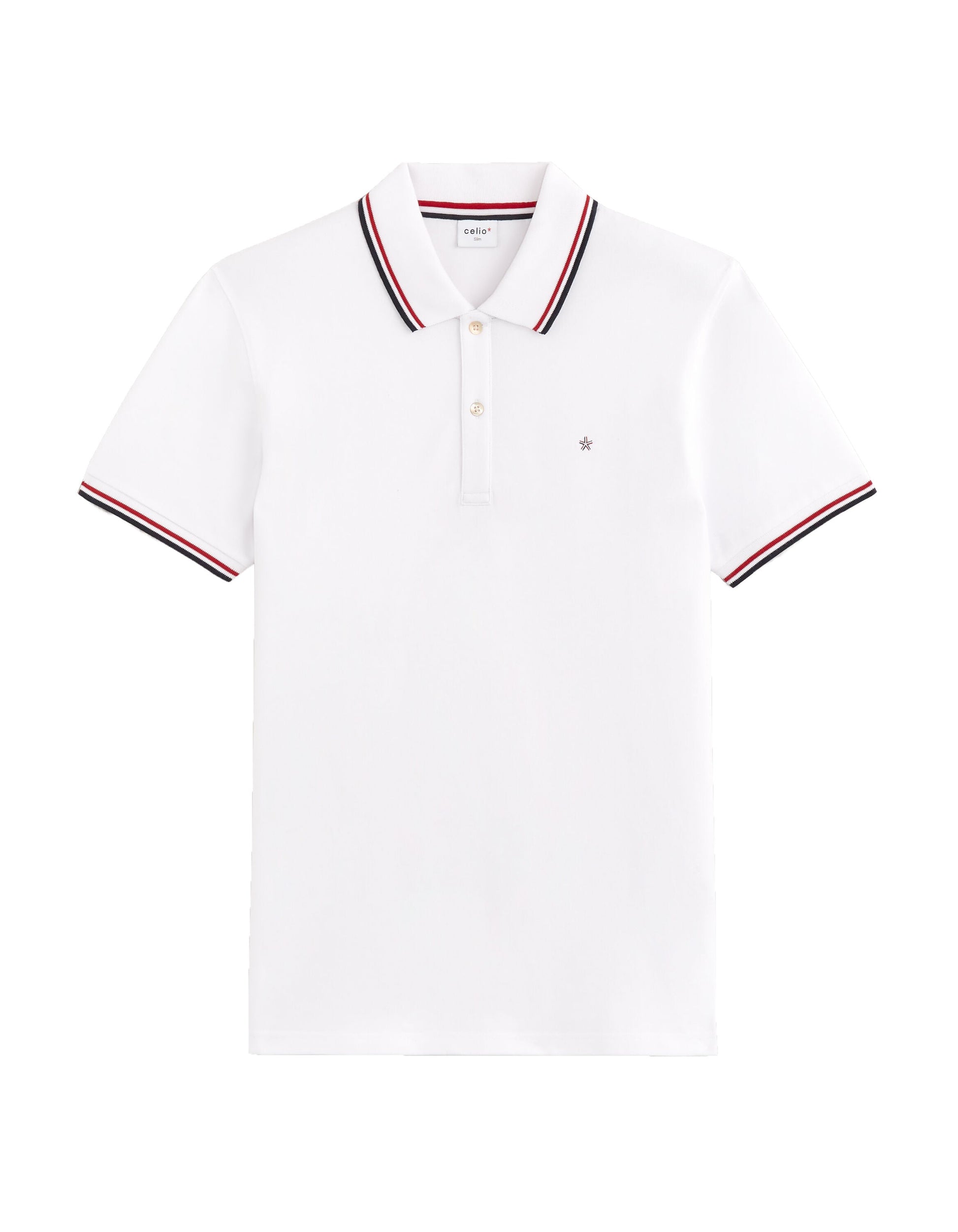 Slim fit pique polo shirt in stretch cotton Celio