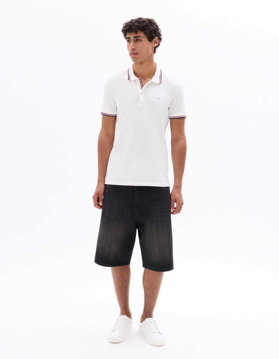 Slim fit pique polo shirt in stretch cotton Celio