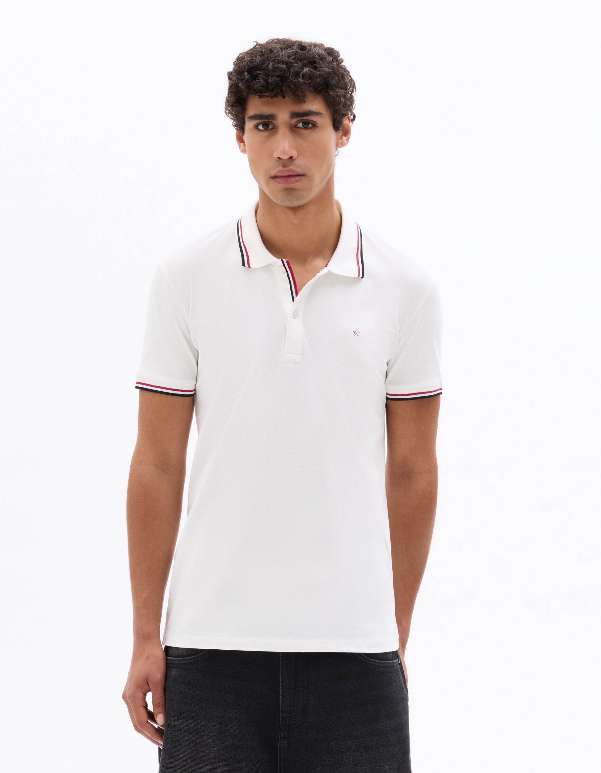 Slim fit pique polo shirt in stretch cotton Celio