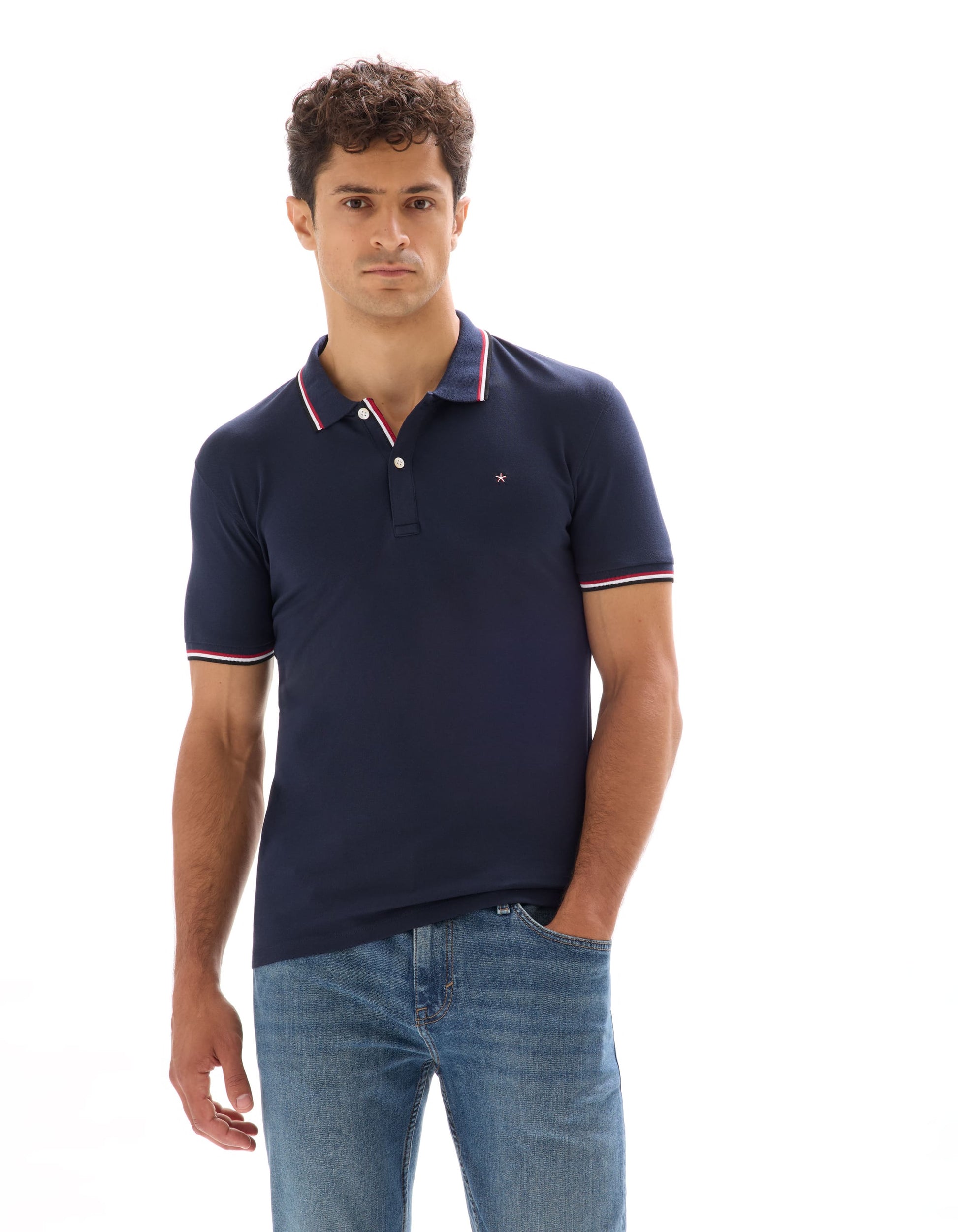 Necetwo Navy Blue 02 Short Sleeves Polo Celio