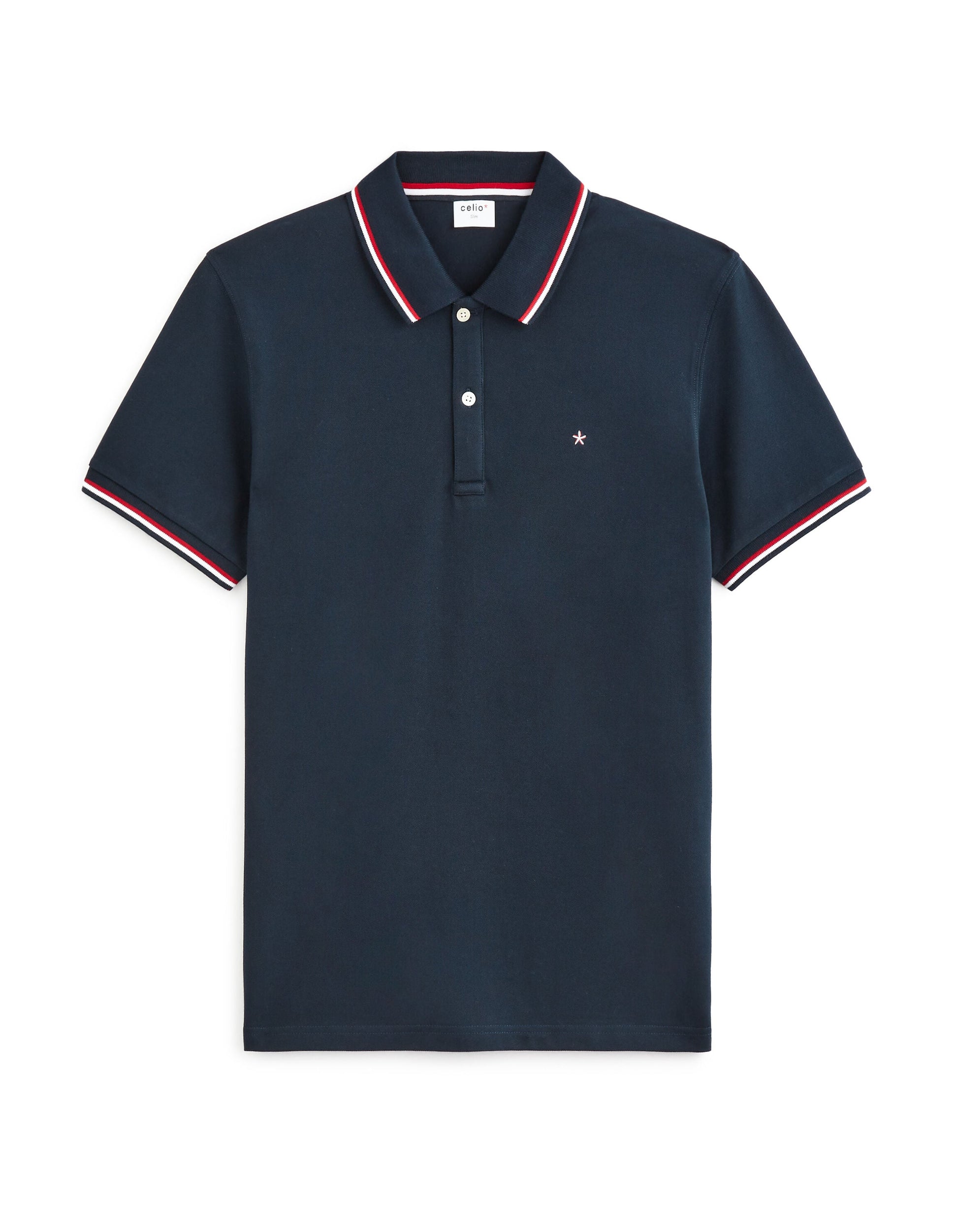 Slim fit stretch cotton pique polo shirt Celio