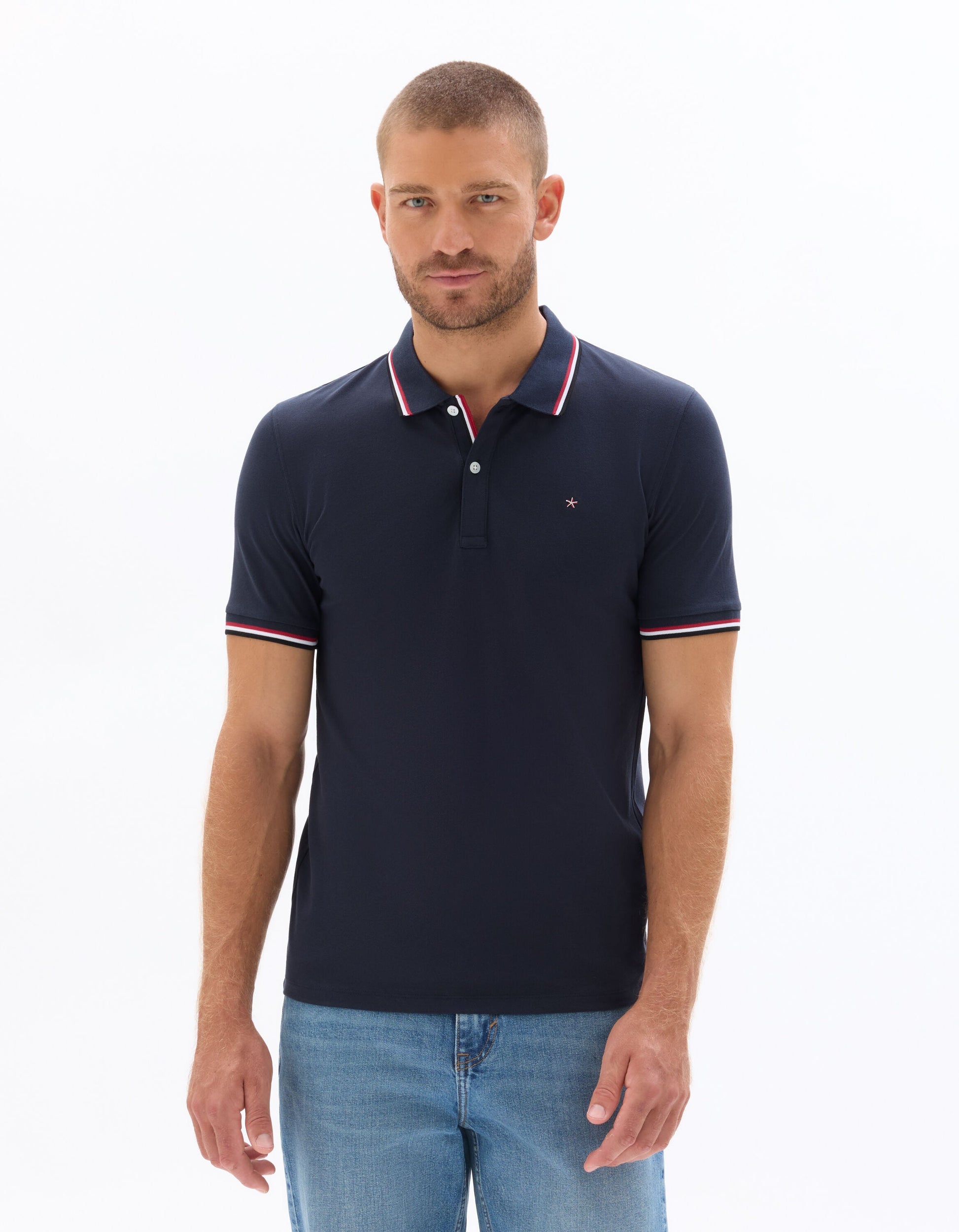 Slim fit stretch cotton pique polo shirt Celio