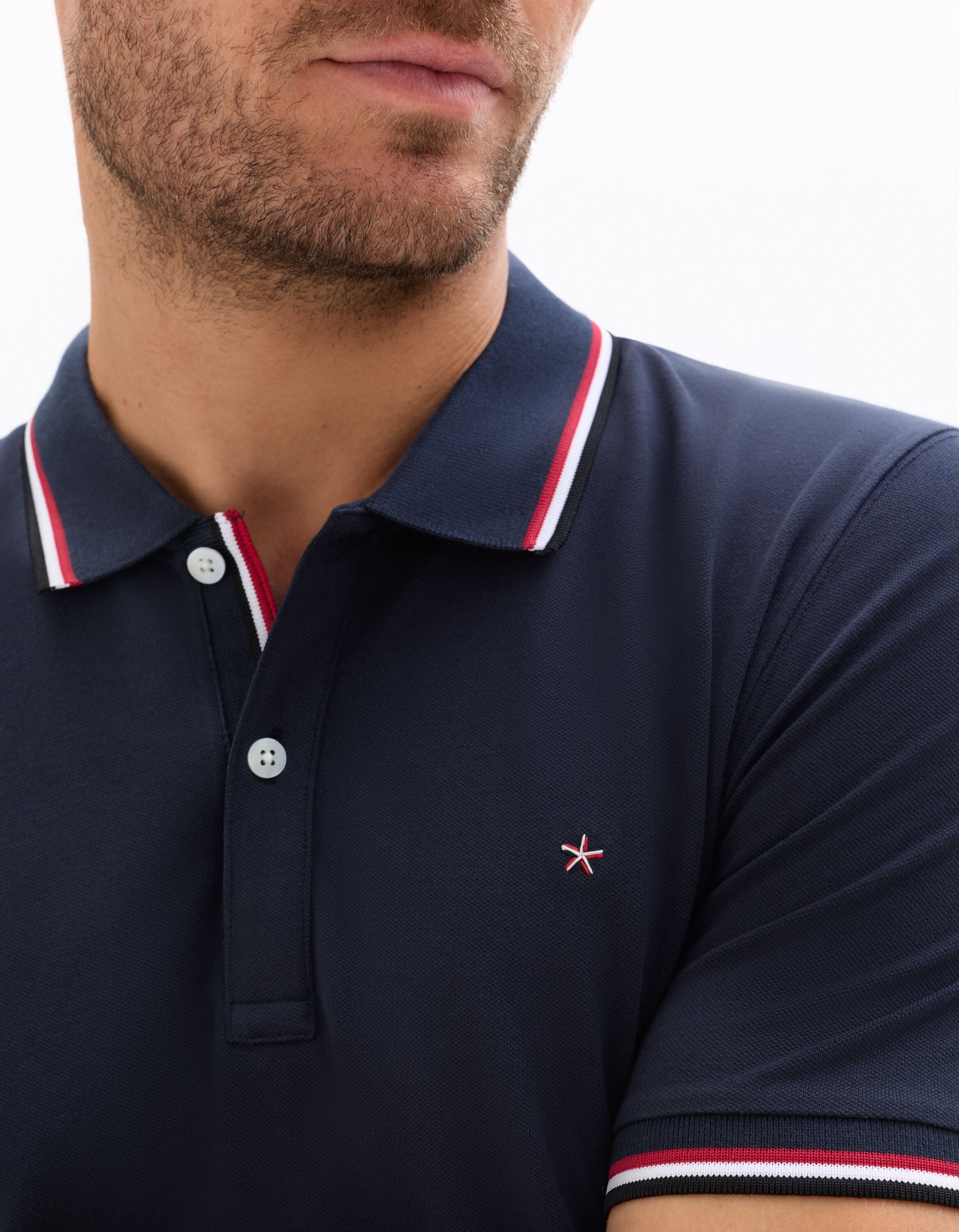 Slim fit stretch cotton pique polo shirt Celio