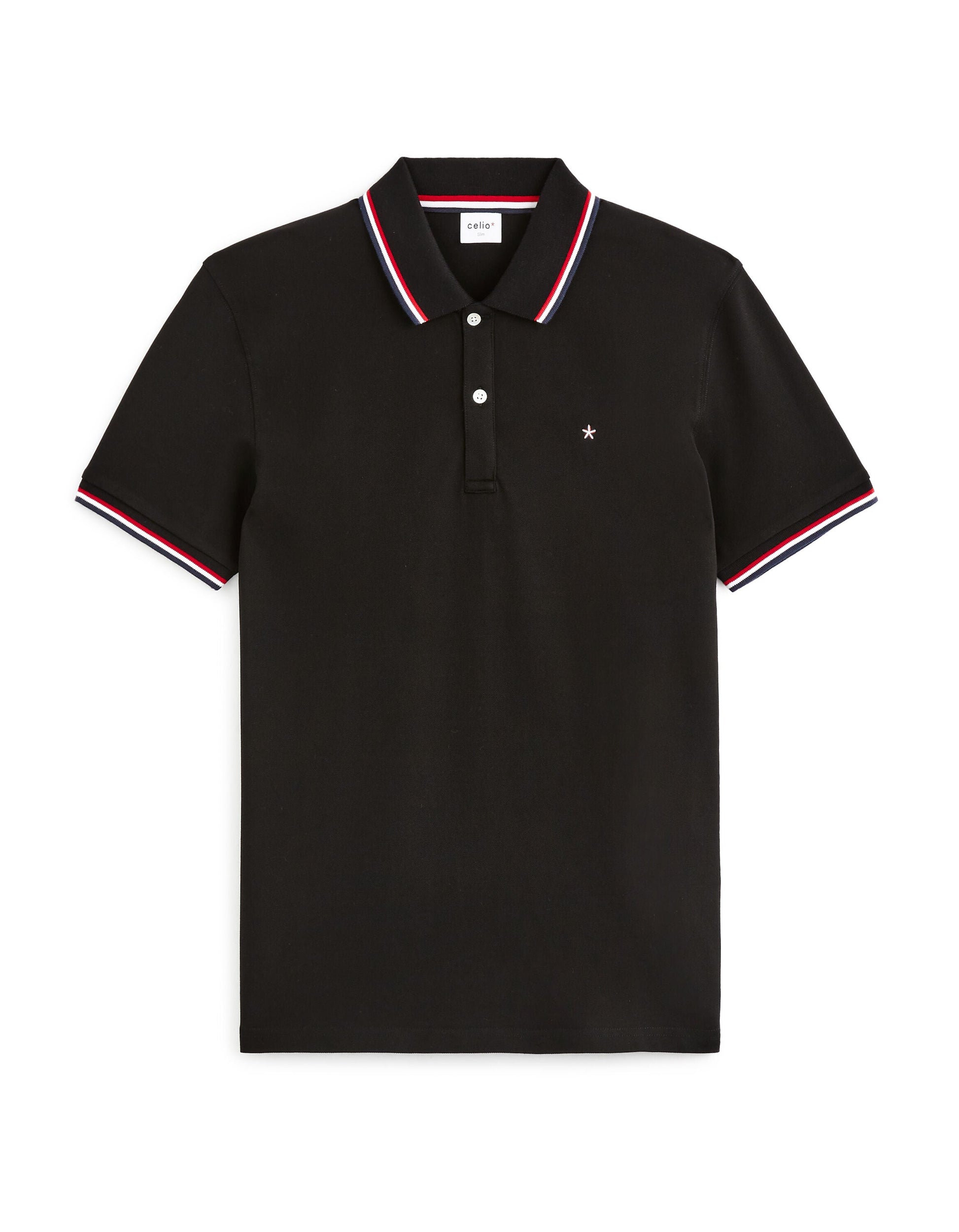 Slim fit stretch cotton pique polo shirt Celio