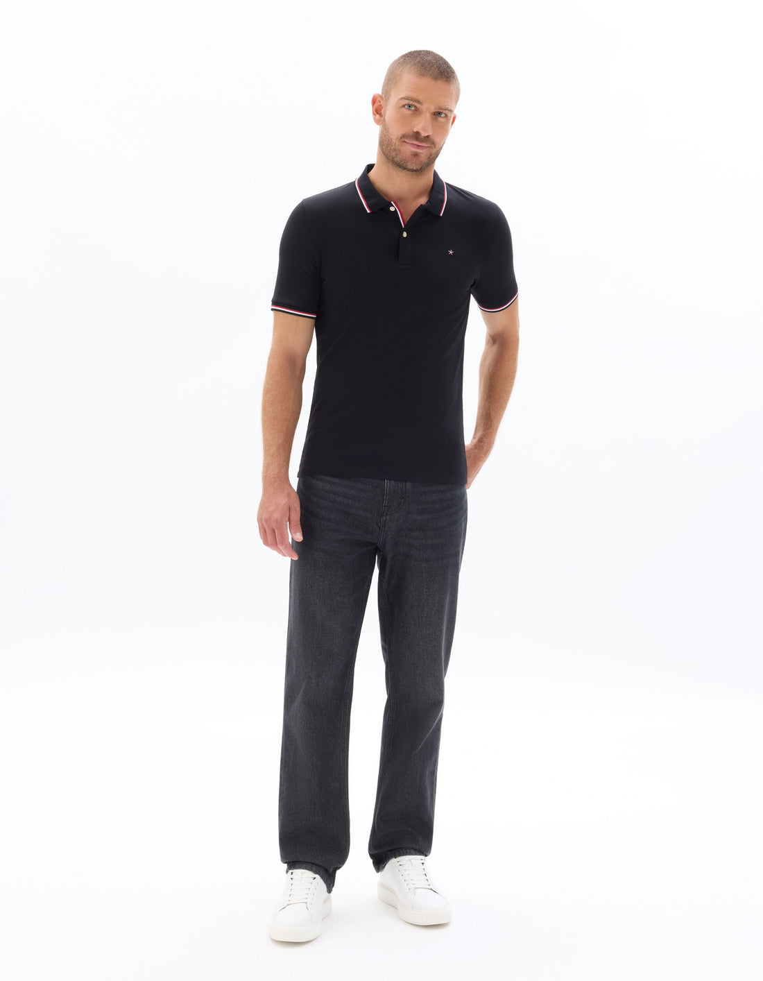 Slim fit stretch cotton pique polo shirt Celio