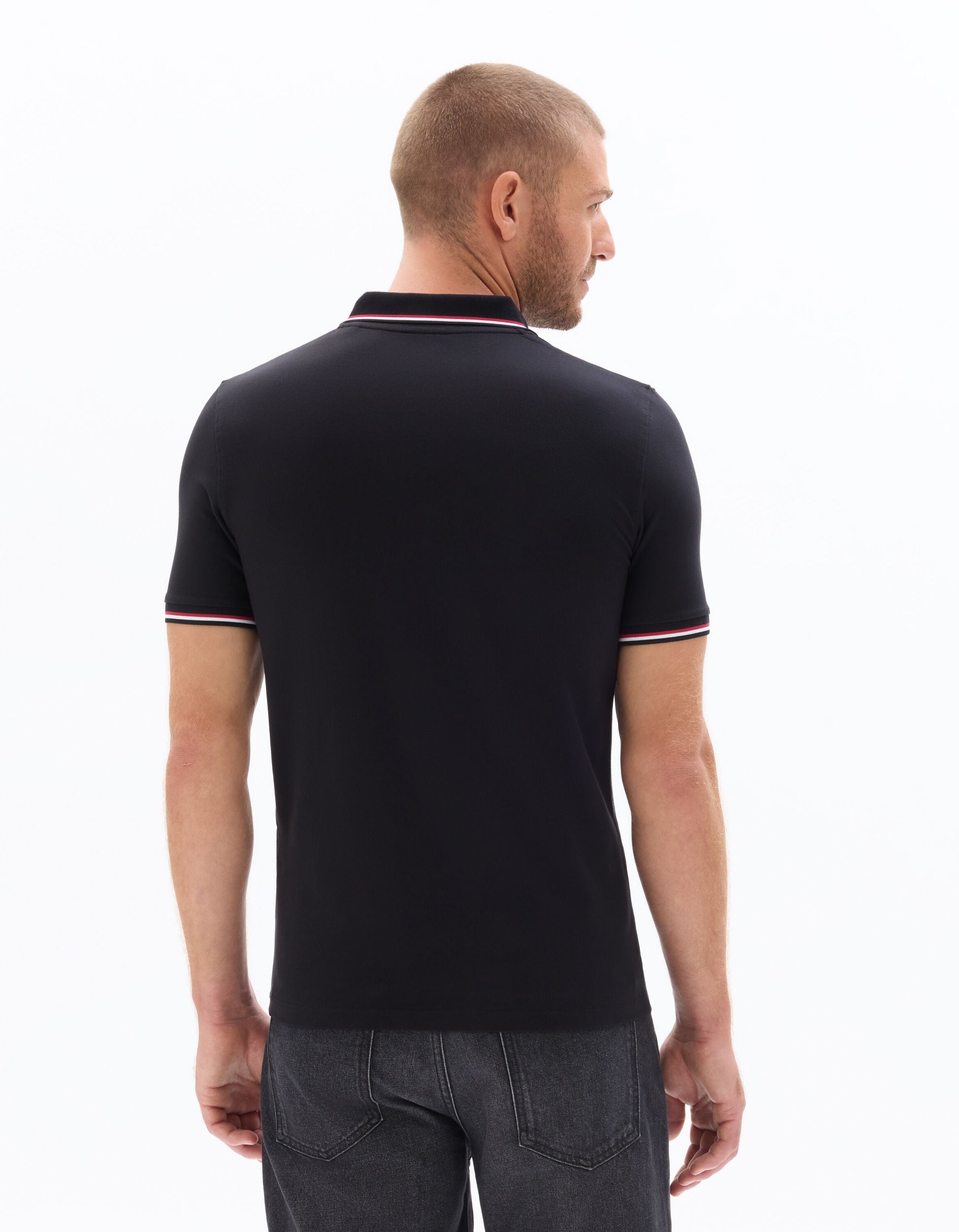 Slim fit stretch cotton pique polo shirt Celio