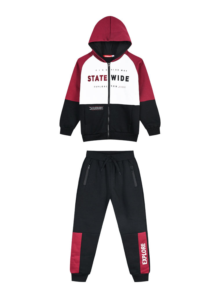 Children's Black Tracksuit(Cardigan,Trousers) For Boy Energiers