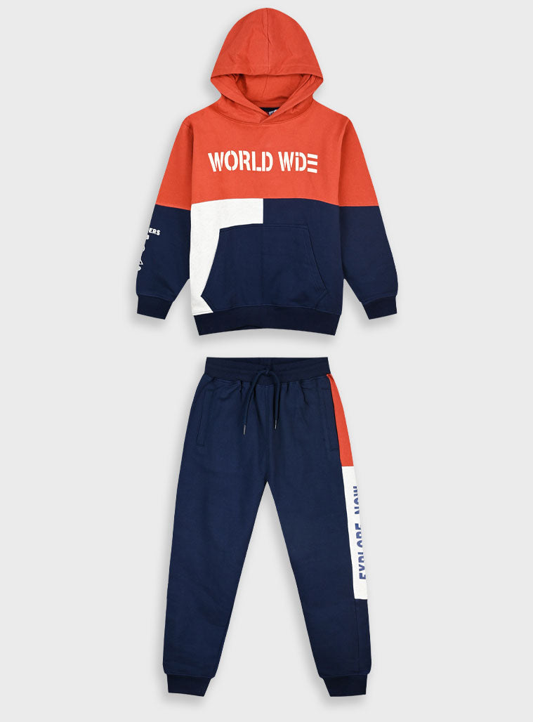 Children's Fleece 2 Piece Tracksuit With Hoodie For Boys Energiers