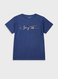 Navy T-Shirt With Embroidery For Boys Energiers
