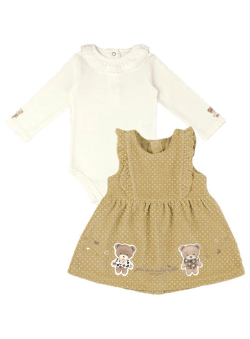  Beige Infant' S Set(2 Pcs.) For Girl Energiers