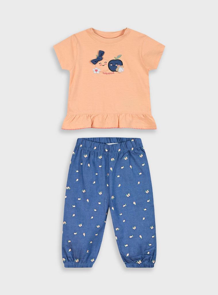 Set t-shirt and pants for baby girls Energiers