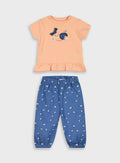 Set t-shirt and pants for baby girls Energiers