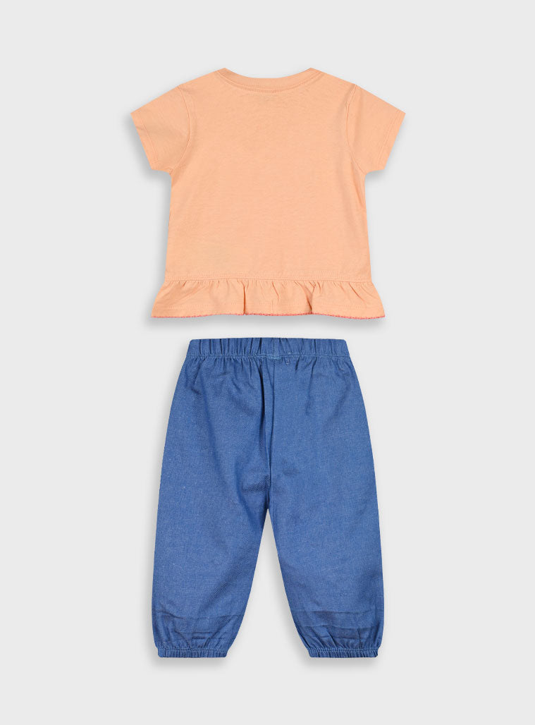 Set t-shirt and pants for baby girls Energiers
