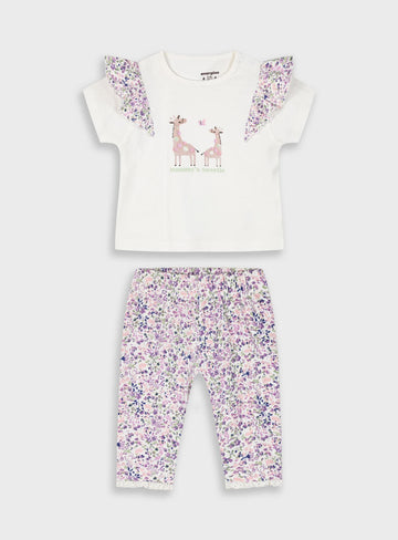 Multi Set T-Shirt And Leggings For Baby Girls Energiers