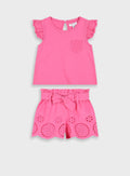 Red Set Shirt And Shorts For Babby Girls Energiers