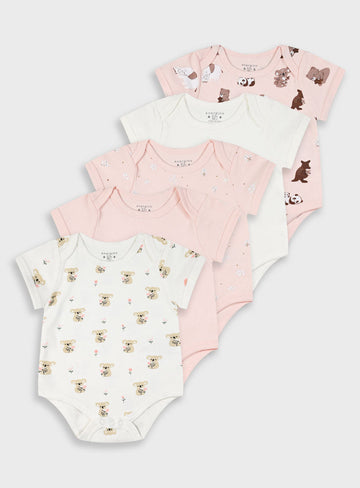 All Over Print 5 PCS INFANT'S SET OF ROMPERS