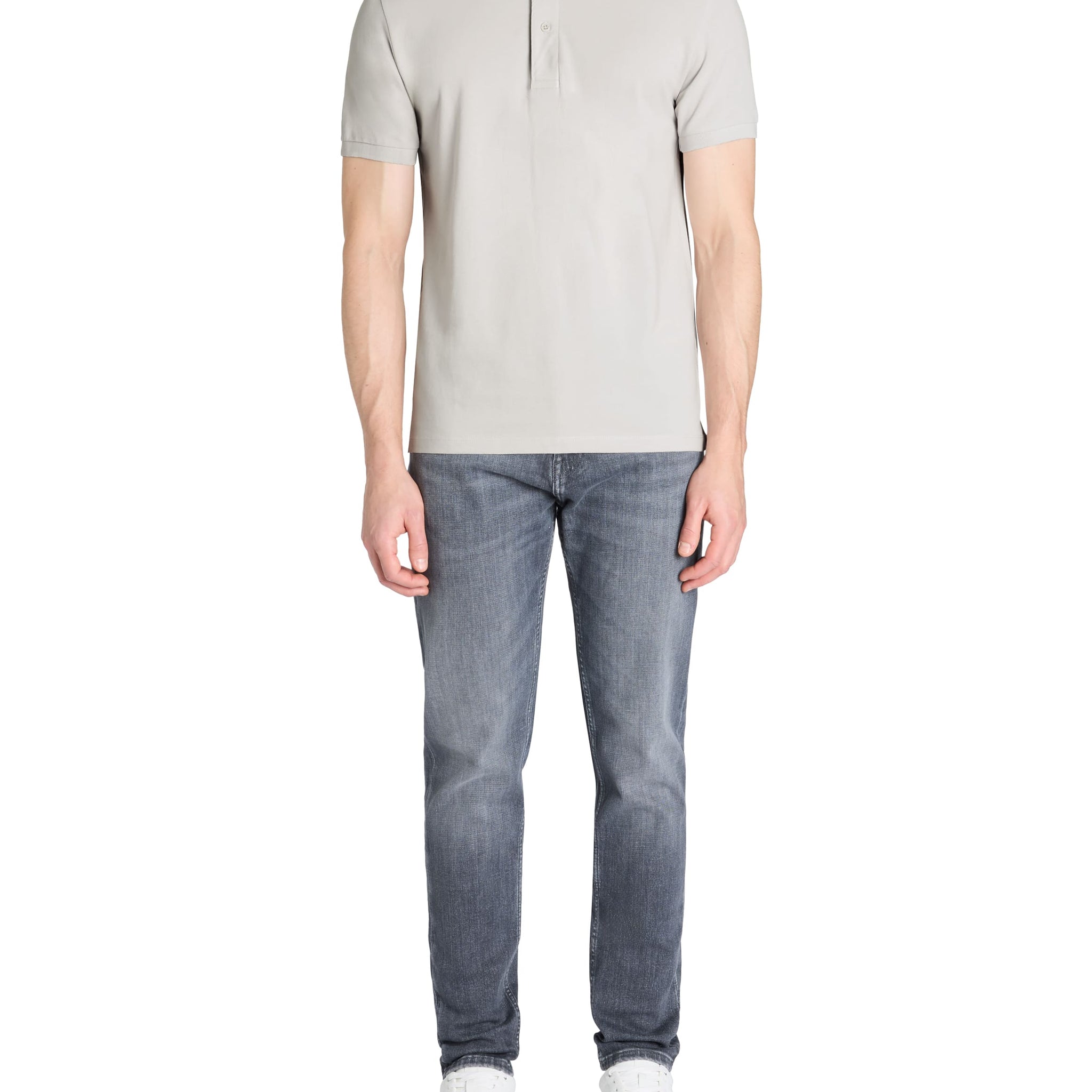 Teone Light Grey Short Sleeves Polo Celio