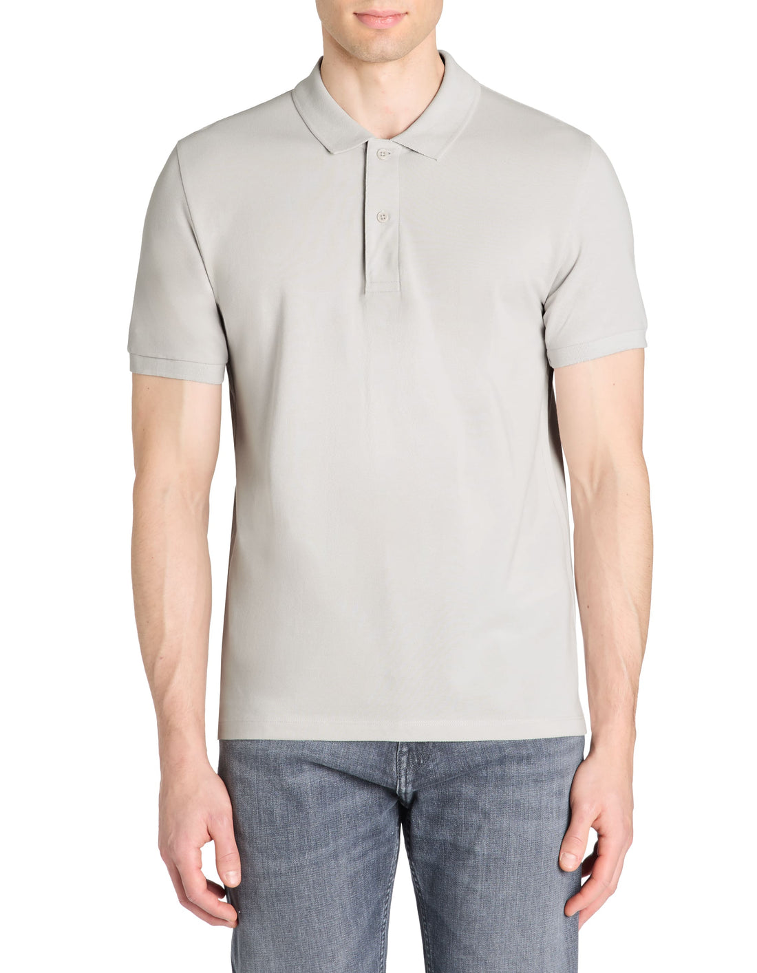 Teone Light Grey Short Sleeves Polo Celio
