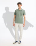 Teone Greenish Grey Short Sleeves Polo Celio