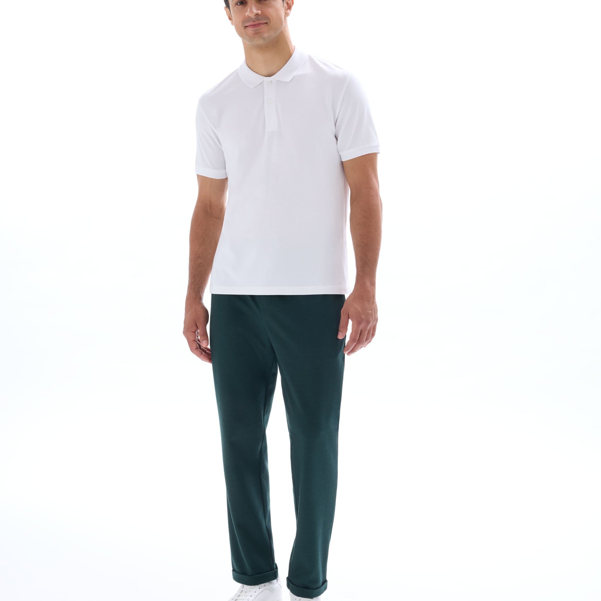 Teone Optical White Short Sleeves Polo Celio