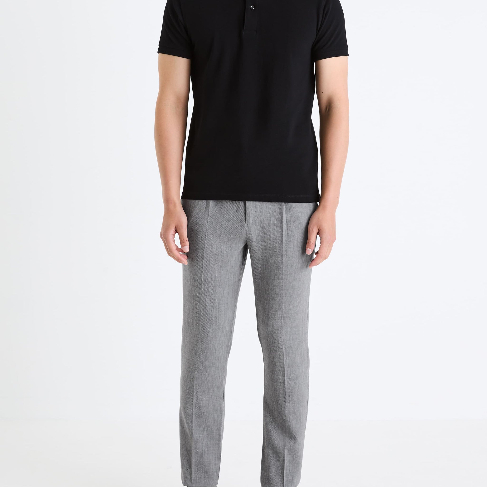 Teone Black Short Sleeves Polo Celio