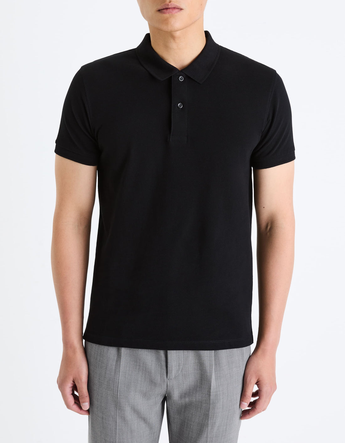 Teone Black Short Sleeves Polo Celio
