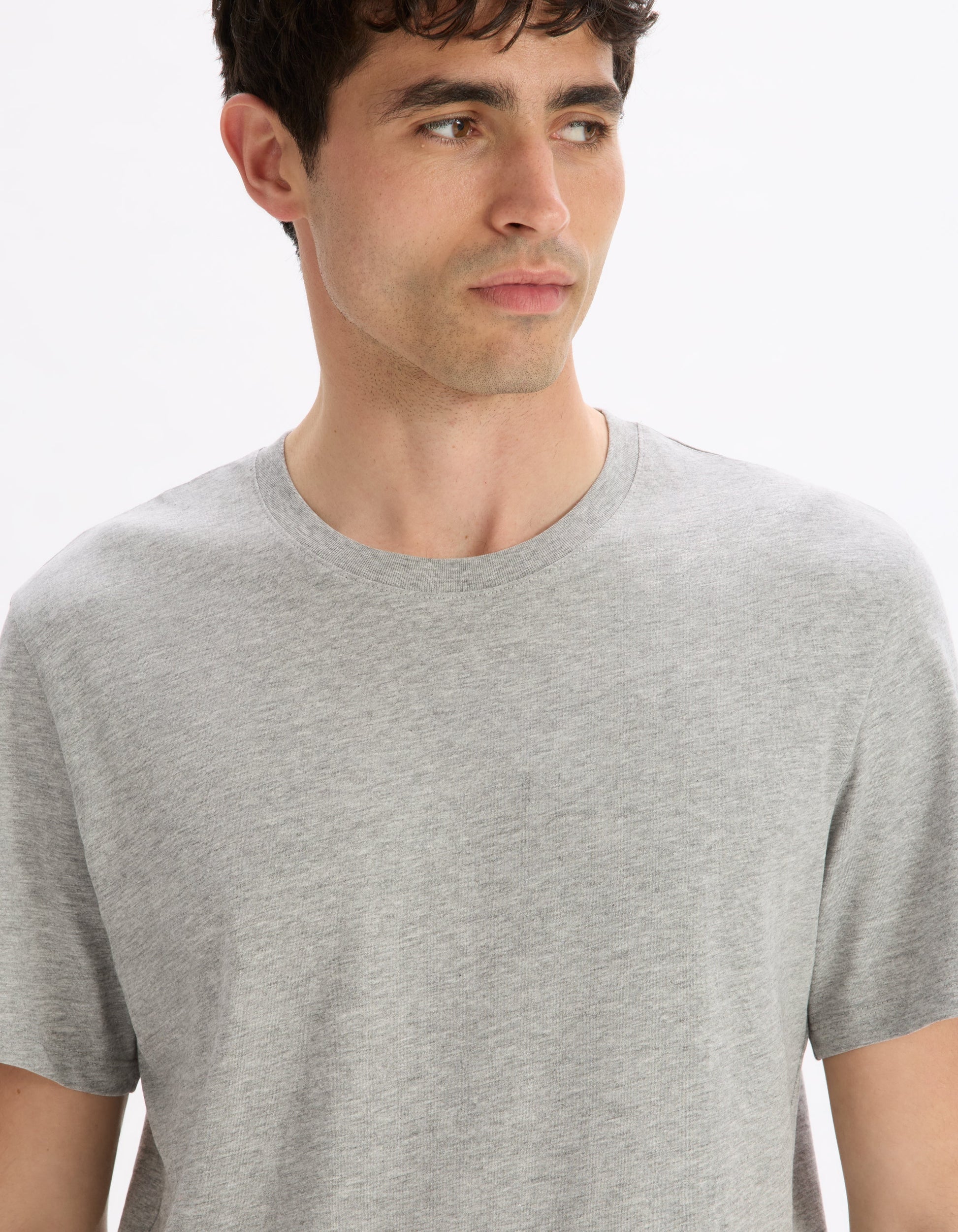 Tebase Grey Mel Short Sleeves Tshirt Celio