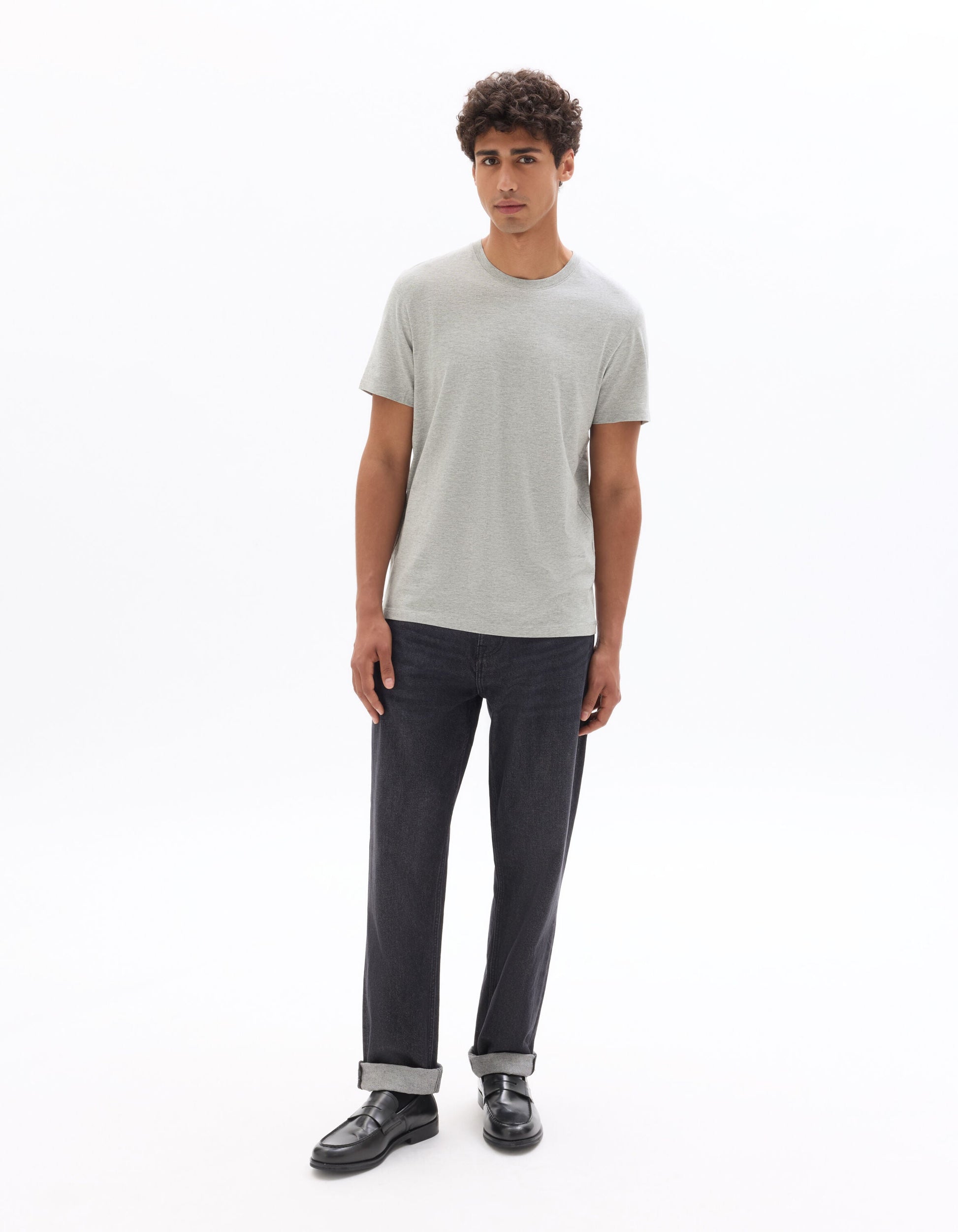 Regular fit crew neck t-shirt in cotton blend Celio