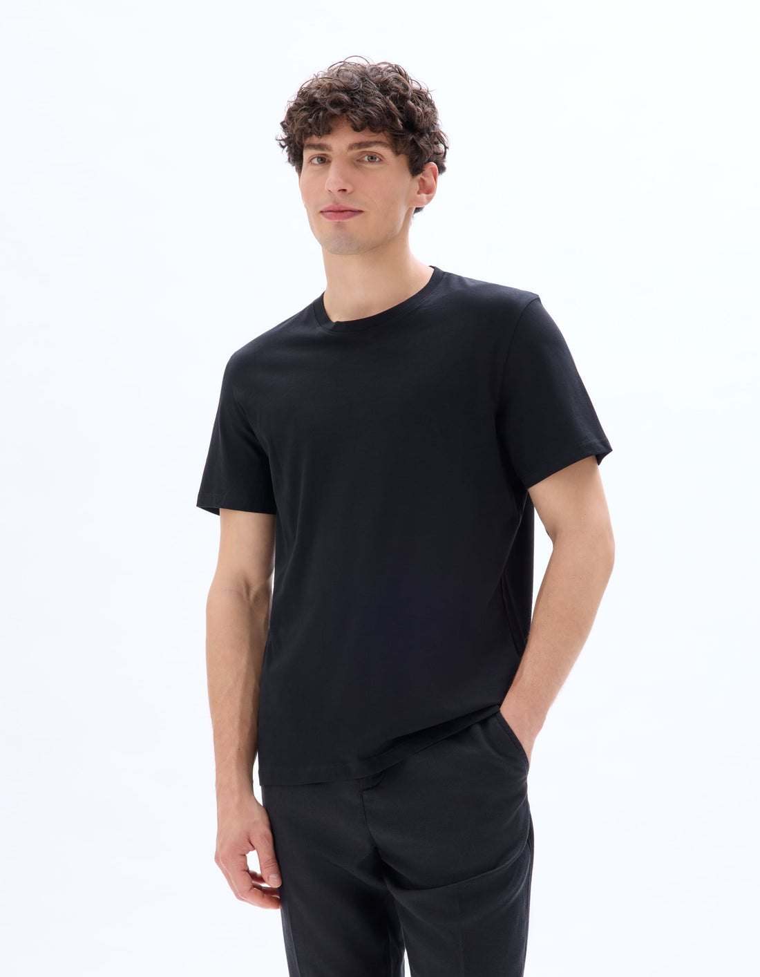 Tebase Black Short Sleeves Tshirt Celio