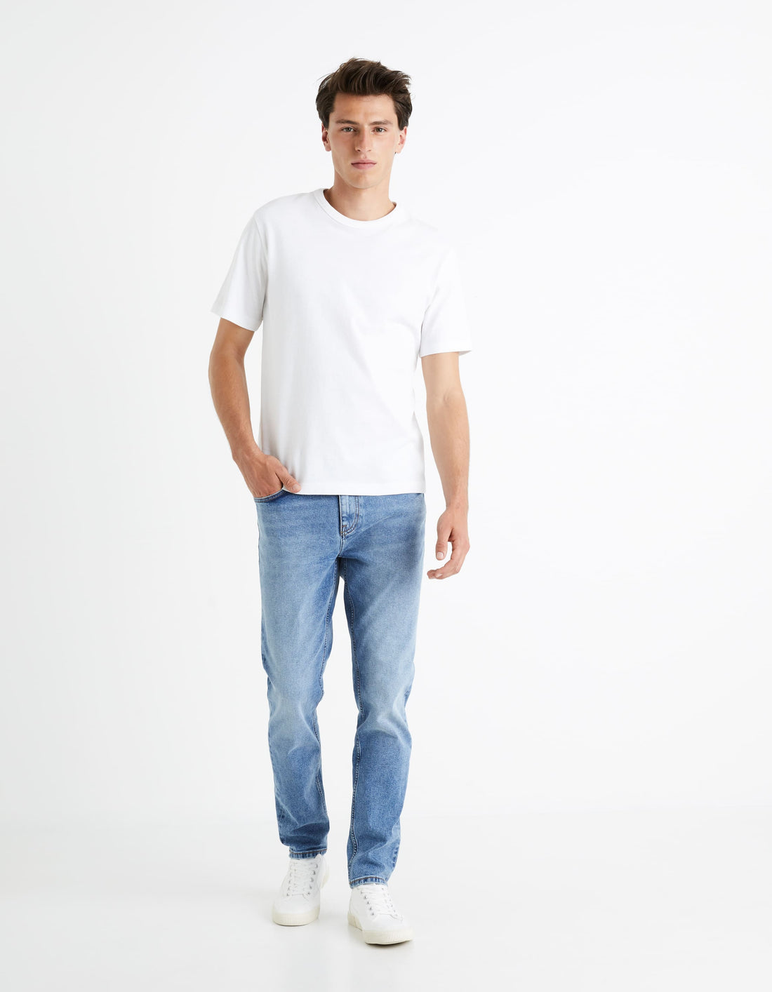 Tebox Optical White Short Sleeves Tshirt Celio