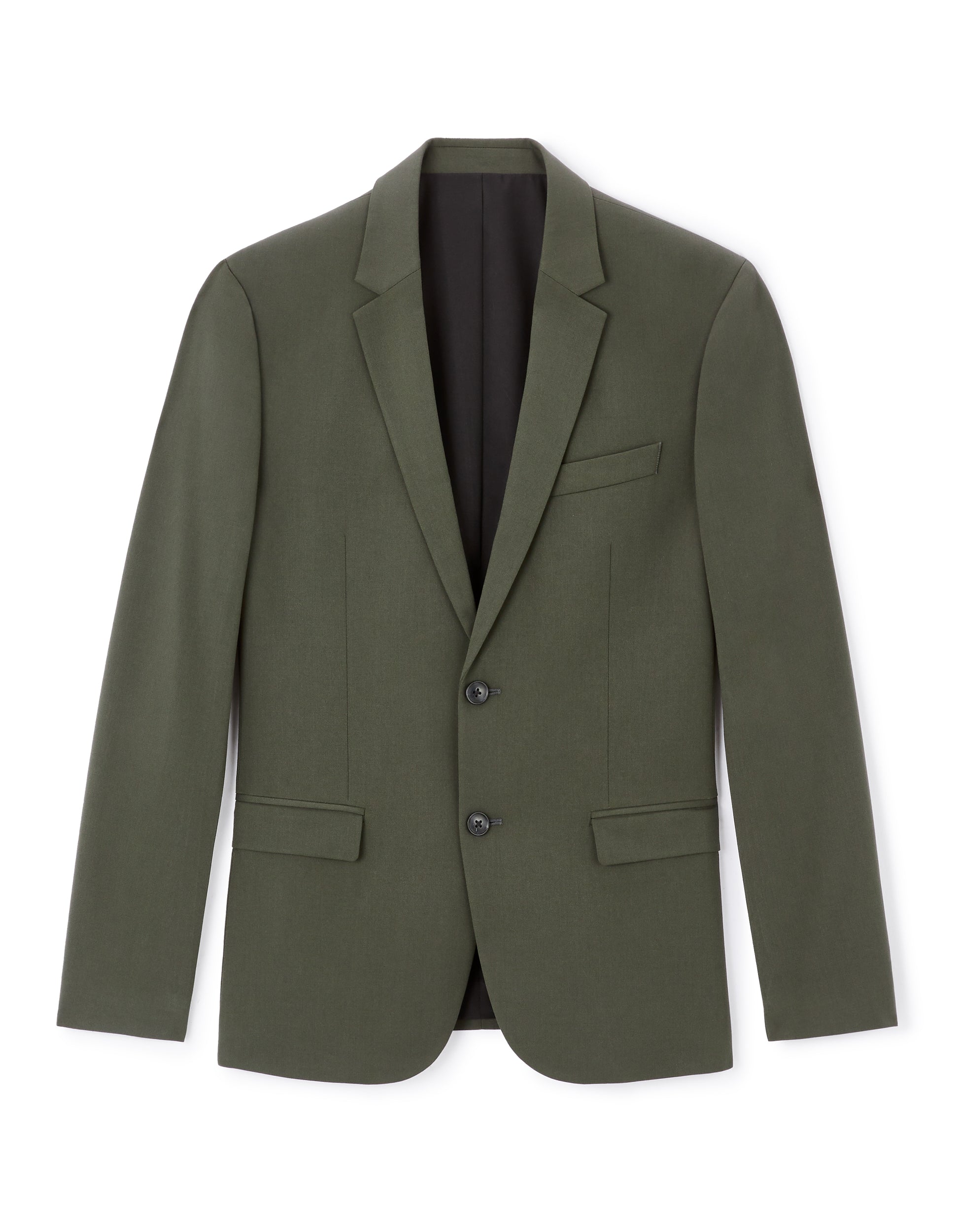 Green blazer on a white background