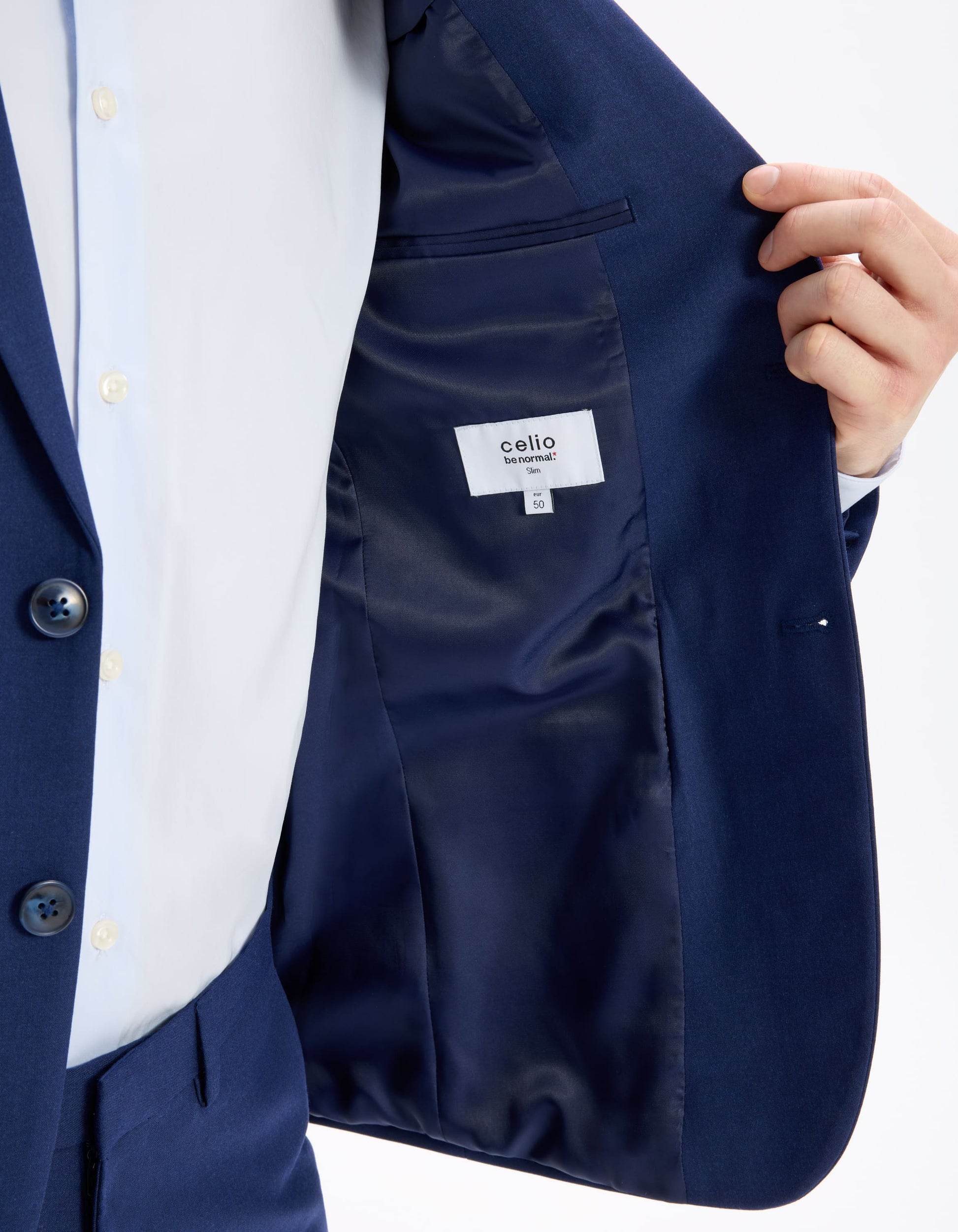 Buamaury Bleu Suit Jacket Celio