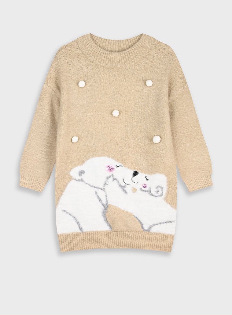 Children's Offwhite Dress For Girl Energiers