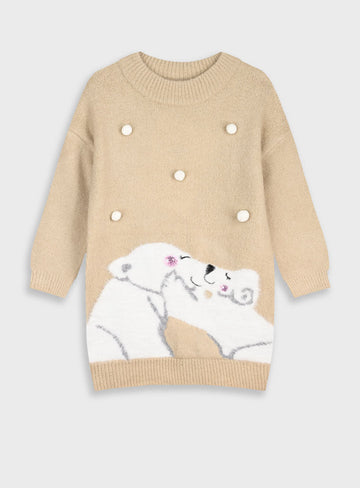 Children's Offwhite Dress For Girl Energiers