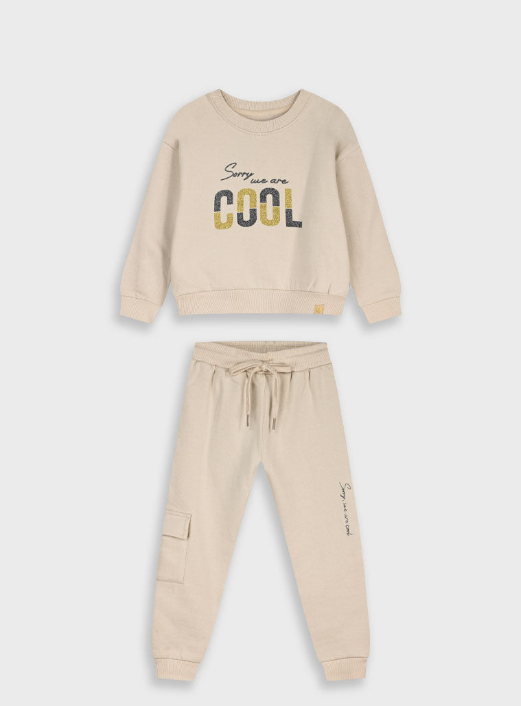 Children's Offwhite Tracksuit For Girl Energiers