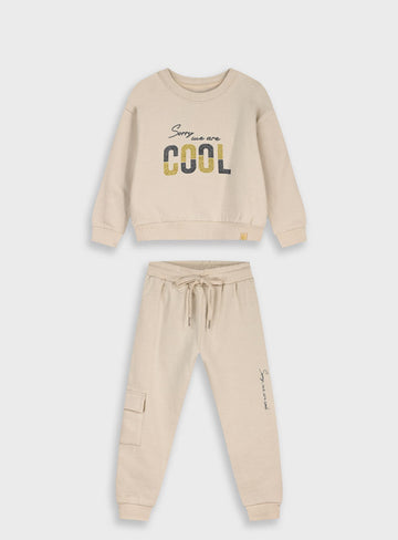 Children's Offwhite Tracksuit For Girl Energiers