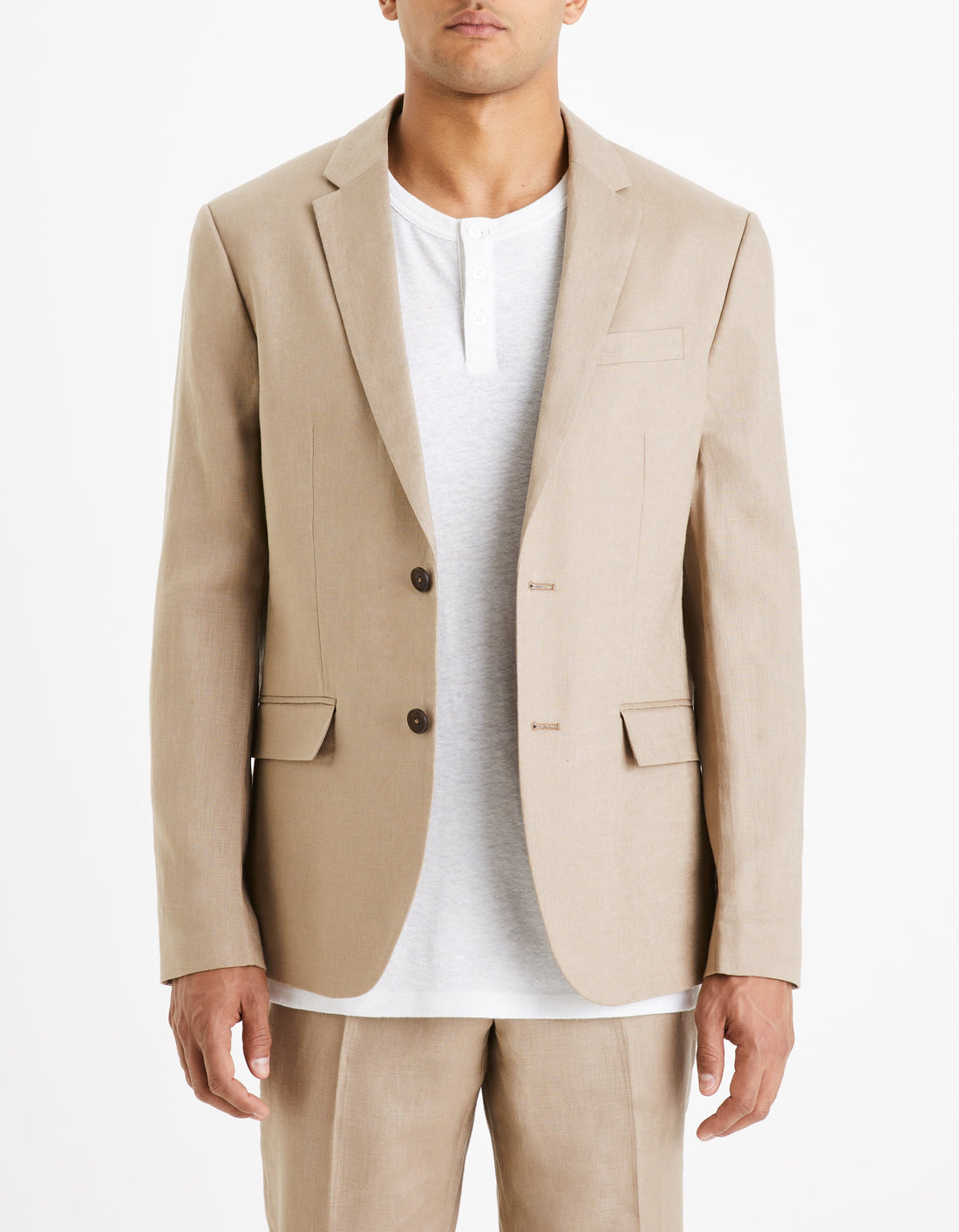 Veste de costume slim lin
