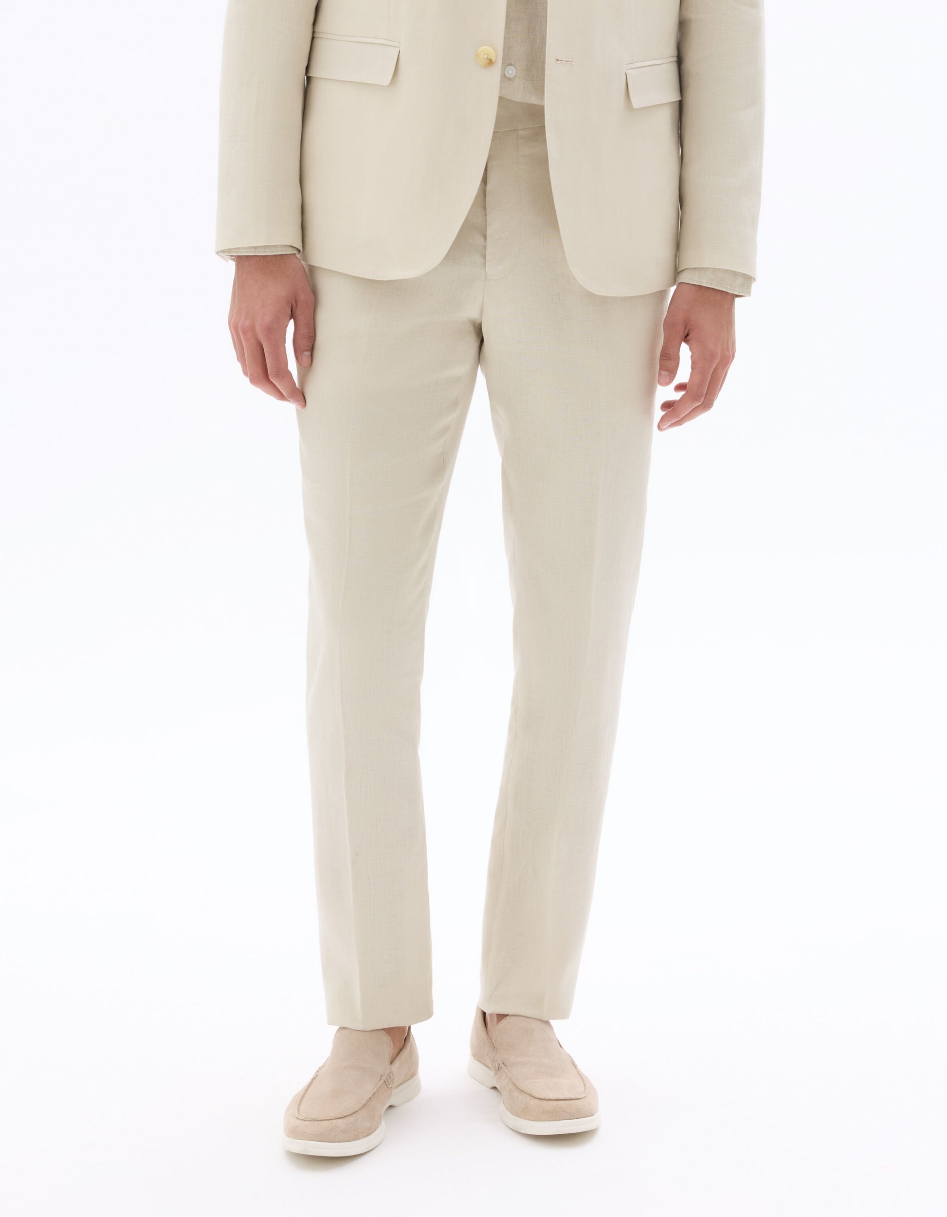 Slim fit suit trousers 100% linen Celio