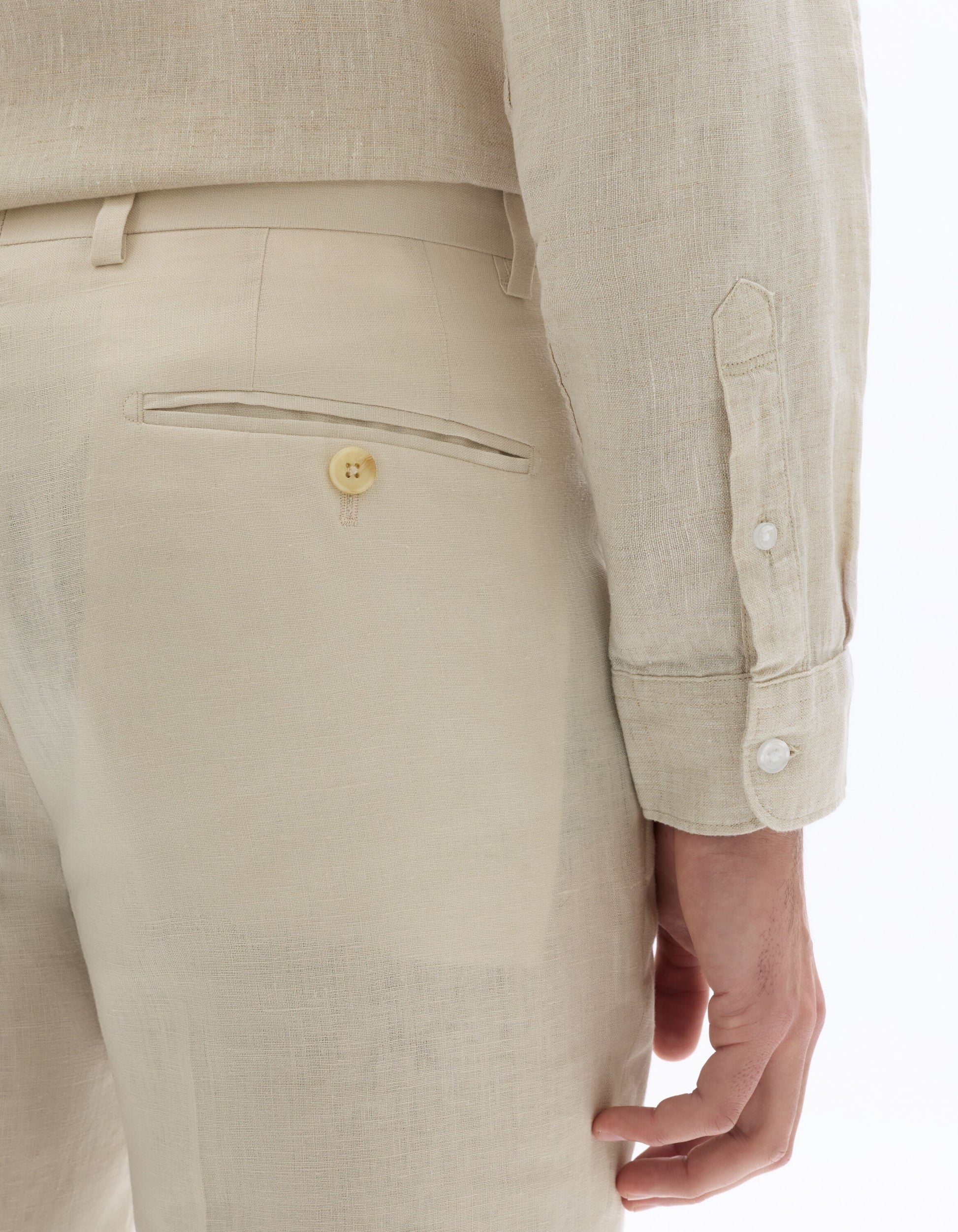 Slim fit suit trousers 100% linen Celio