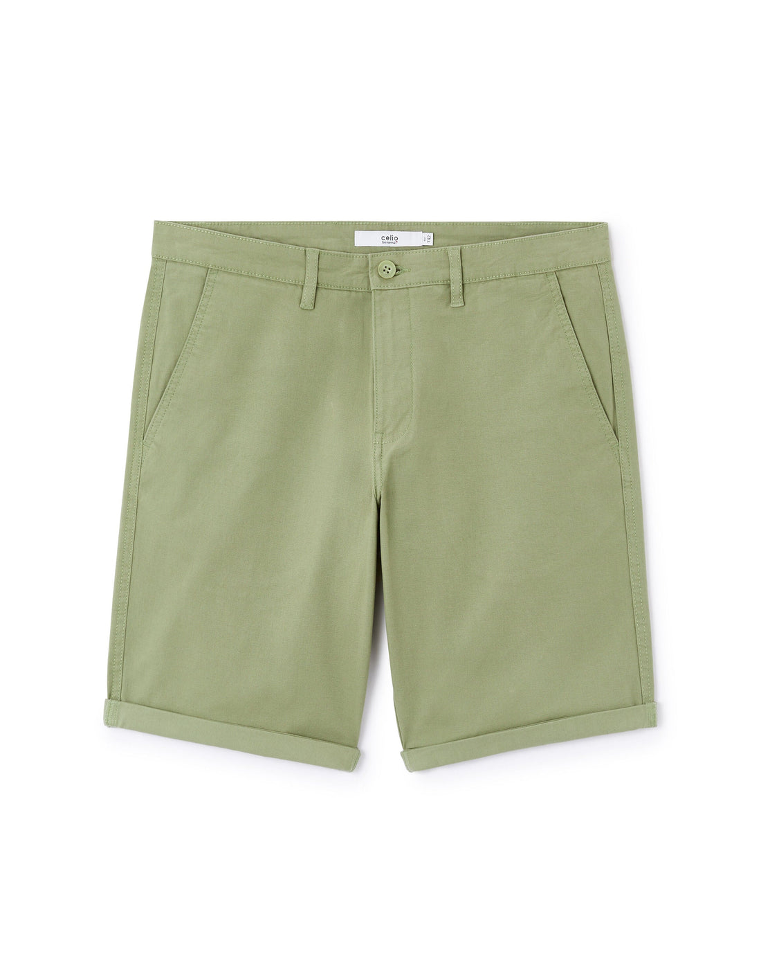 Stretch Cotton Chino Bermuda Shorts Celio