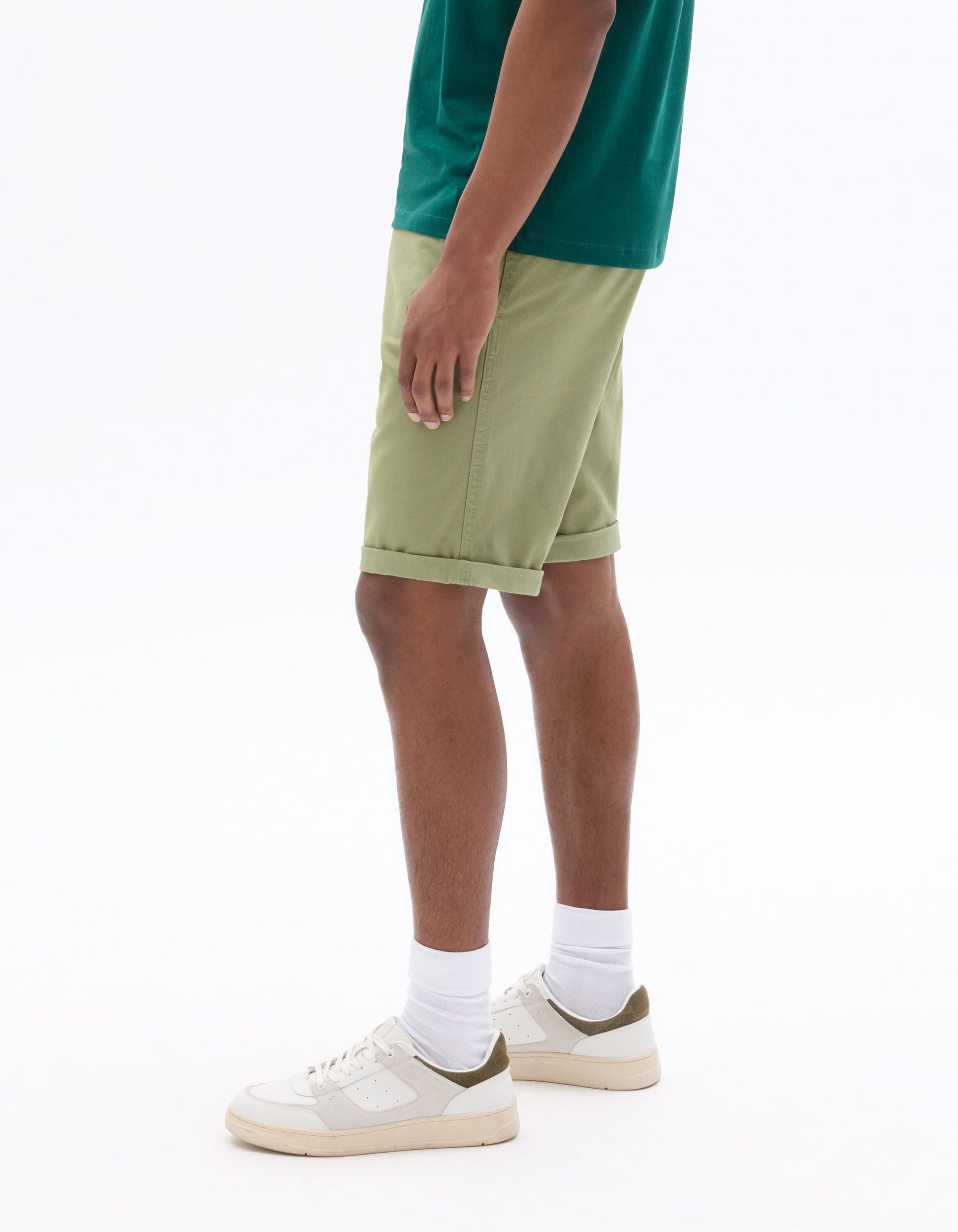 Stretch Cotton Chino Bermuda Shorts Celio