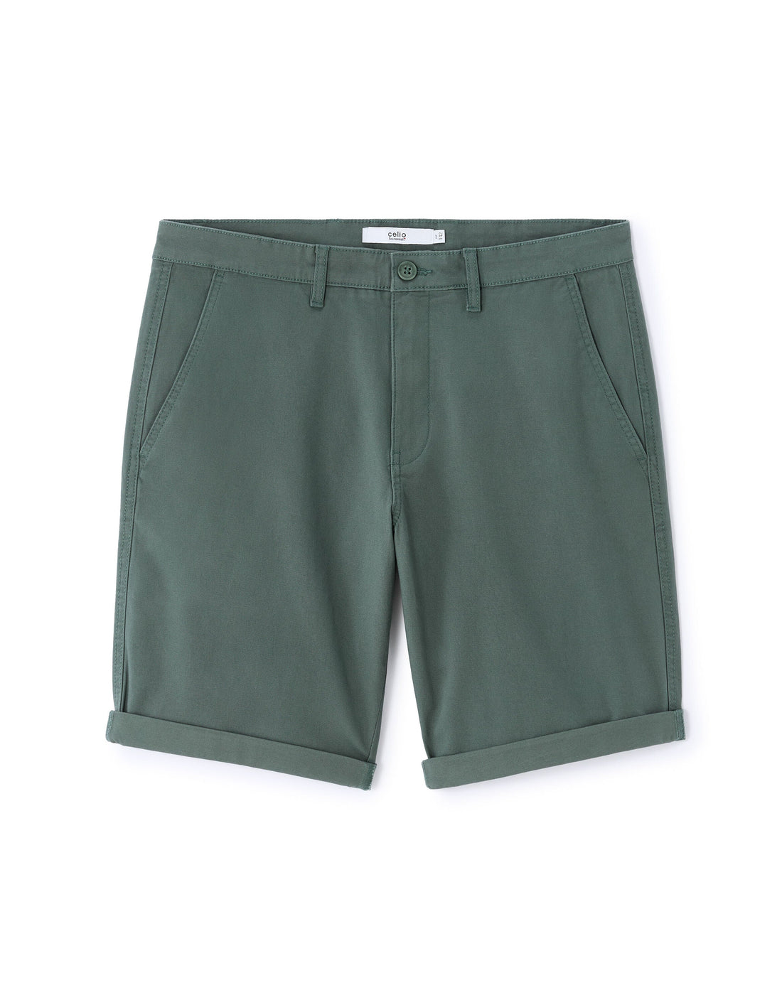 Stretch Cotton Chino Bermuda Shorts Celio