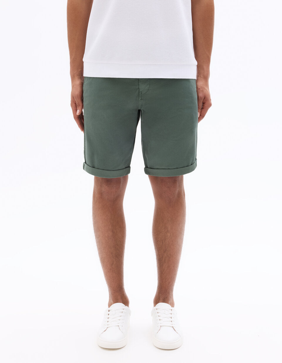 Stretch Cotton Chino Bermuda Shorts Celio